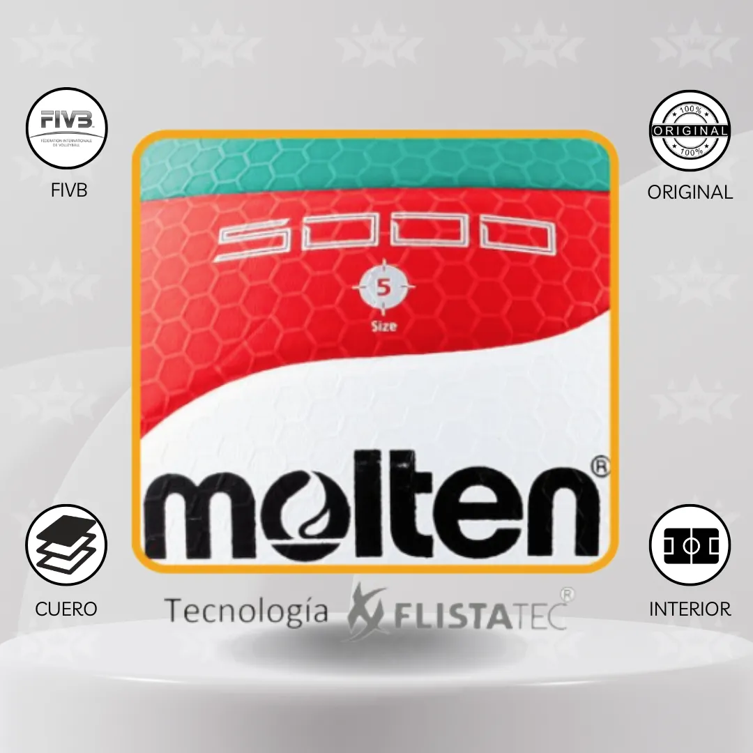 Pelota De Vóley Molten V5m-5000 Oficial Fivb - Imagen 3