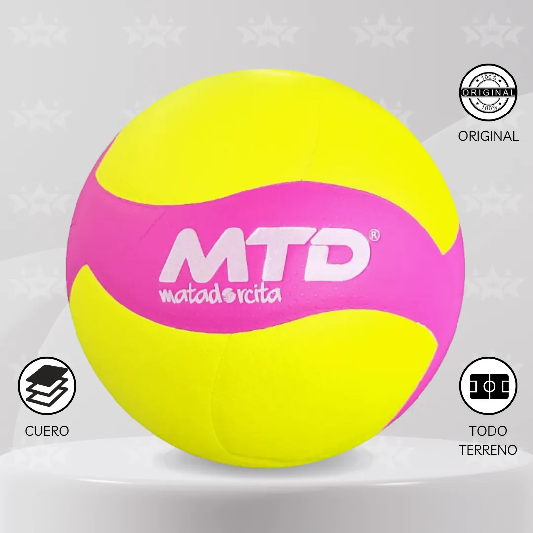 Pelota De Vóley Mtd V330w Cuero Pu Neón - Imagen 3