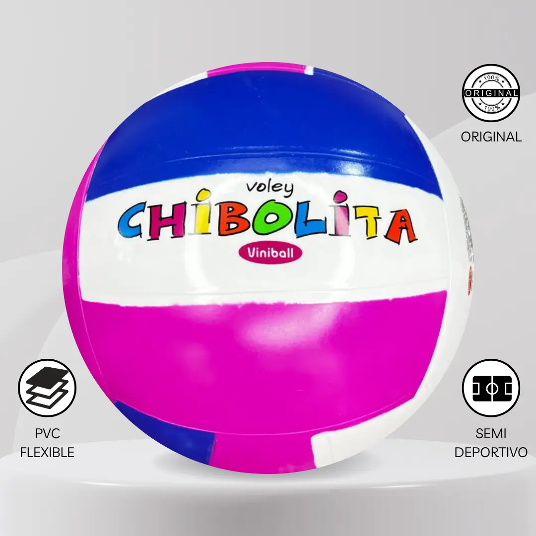Pelota De Voley Viniball Semideportiva Chibolita Tricolor - Imagen 4