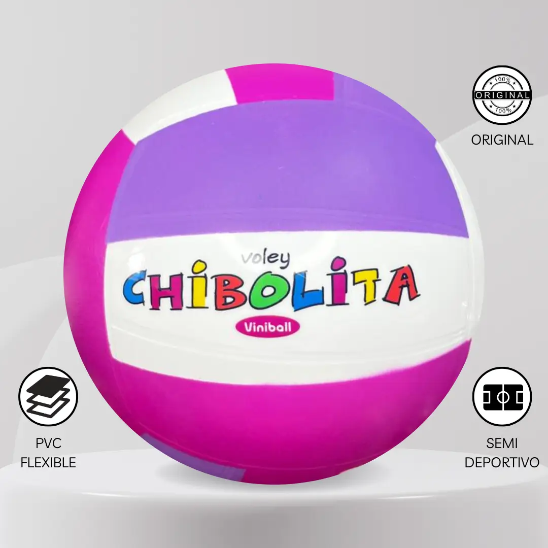 Pelota De Voley Viniball Semideportiva Chibolita Tricolor - Imagen 3