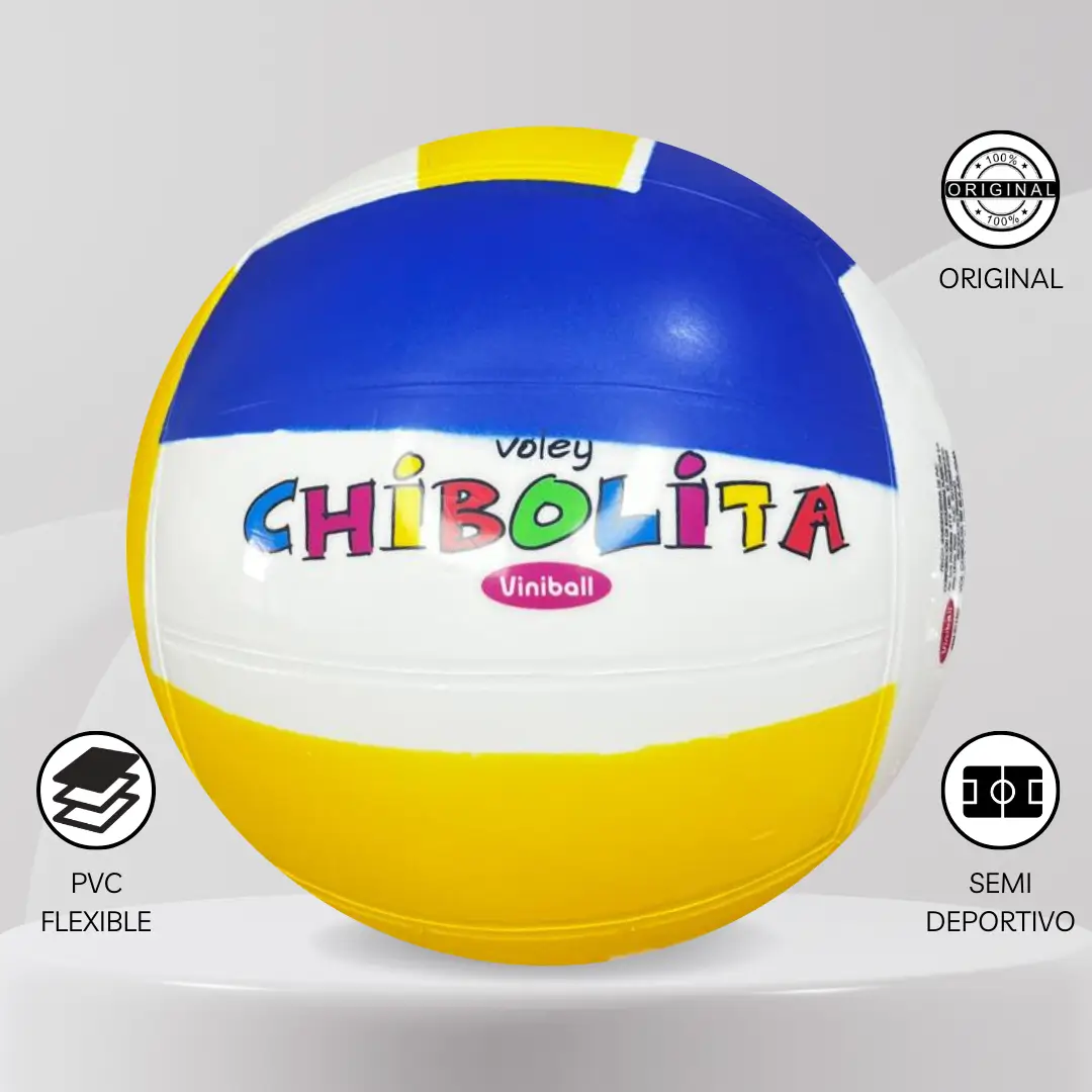 Pelota De Voley Viniball Semideportiva Chibolita Tricolor - Imagen 2